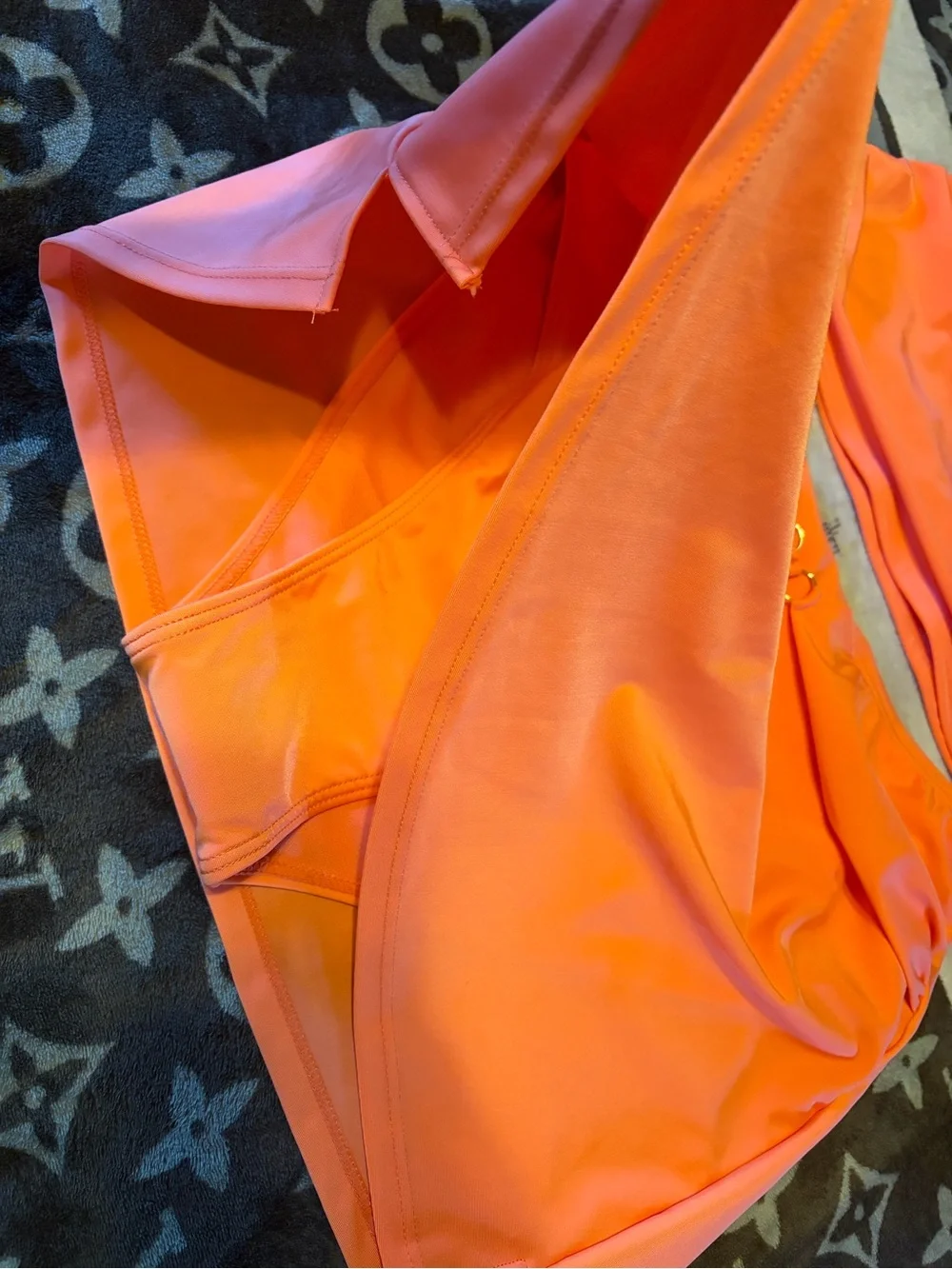 Nicole Miller Neon Orange Tankini Top with Skirt Swim Set